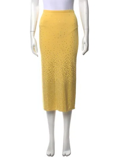 Pre-owned Sandro Patterned Midi Length Skirt In Yellow
