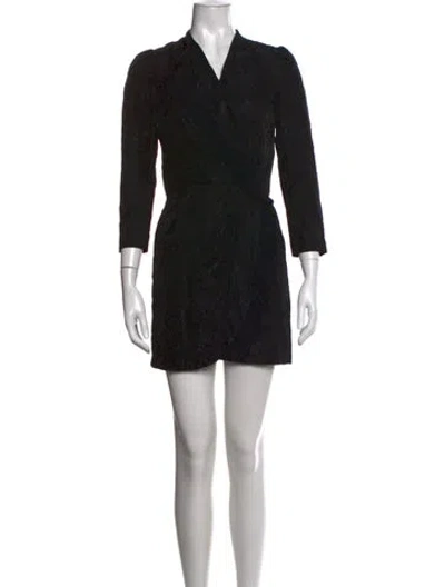 Pre-owned Sandro Patterned Mini Dress In Black