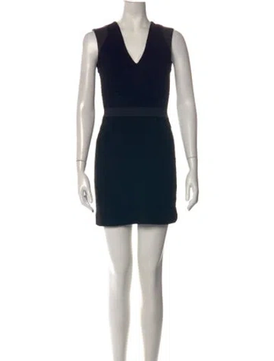 Pre-owned Sandro Patterned Mini Dress In Black