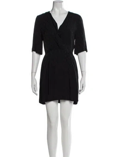 Pre-owned Sandro Patterned Mini Dress In Black
