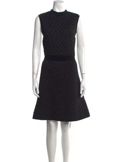 Pre-owned Sandro Patterned Mini Dress In Black