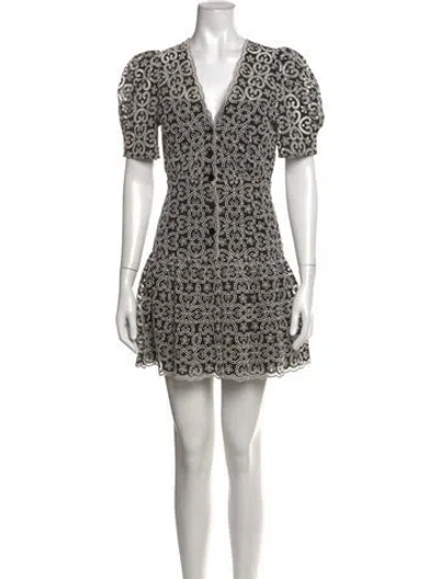 Pre-owned Sandro Patterned Mini Dress In Black