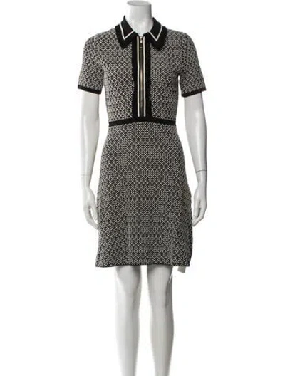 Pre-owned Sandro Patterned Mini Dress In Black