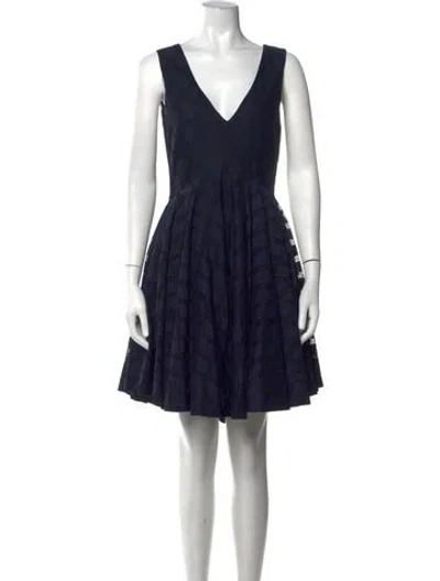 Pre-owned Sandro Patterned Mini Dress In Black/blue