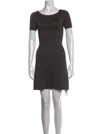 Pre-owned Sandro Patterned Mini Dress In Black/metallic
