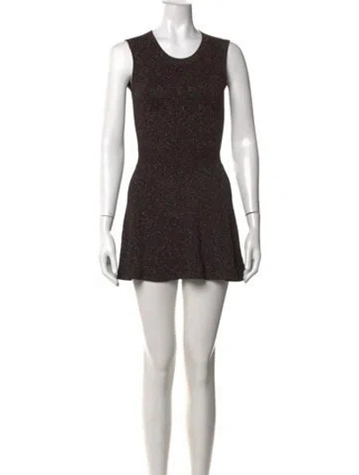 Pre-owned Sandro Patterned Mini Dress In Black/metallic