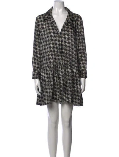 Pre-owned Sandro Patterned Mini Dress In Black/neutrals