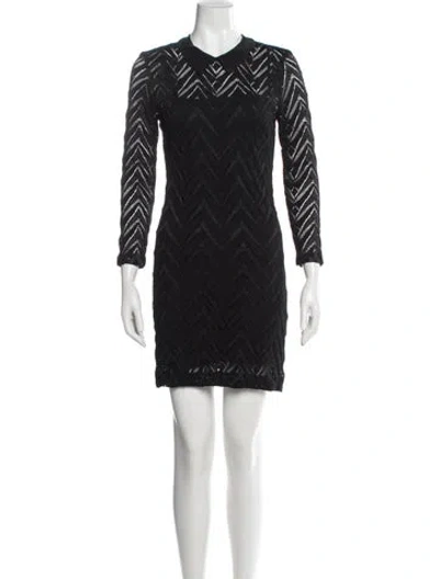 Pre-owned Sandro Patterned Mini Dress In Blue