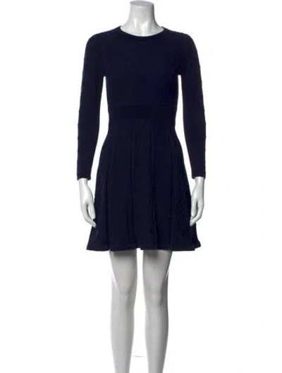 Pre-owned Sandro Patterned Mini Dress In Blue