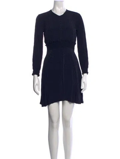 Pre-owned Sandro Patterned Mini Dress In Blue
