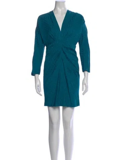 Pre-owned Sandro Patterned Mini Dress In Green