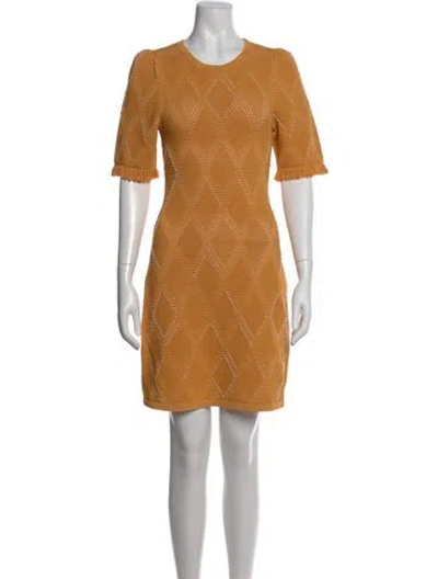 Pre-owned Sandro Patterned Mini Dress In Orange