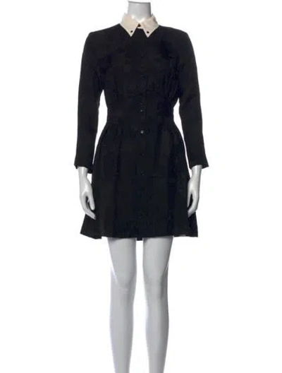 Pre-owned Sandro Patterned Mini Dress W/ Tags In Black