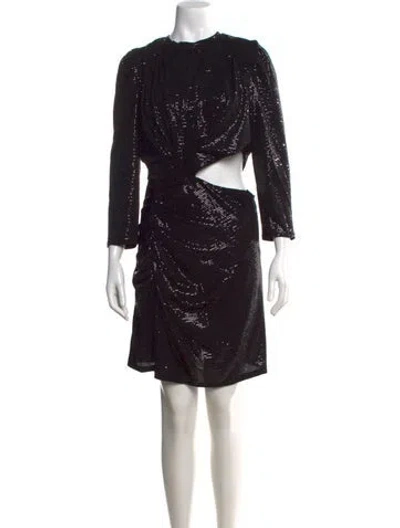 Pre-owned Sandro Patterned Mini Dress W/ Tags In Black