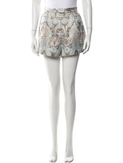Pre-owned Sandro Patterned Mini Shorts In Blue