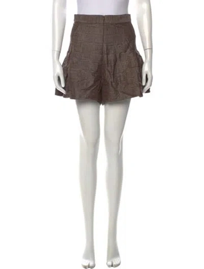 Pre-owned Sandro Patterned Mini Shorts In Brown