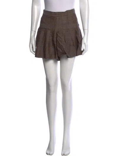 Pre-owned Sandro Patterned Mini Shorts In Brown