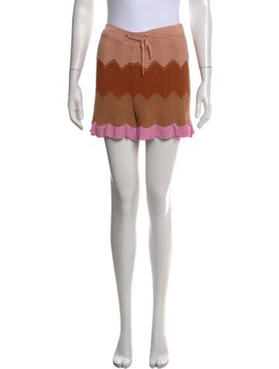 Pre-owned Sandro Patterned Mini Shorts In Brown