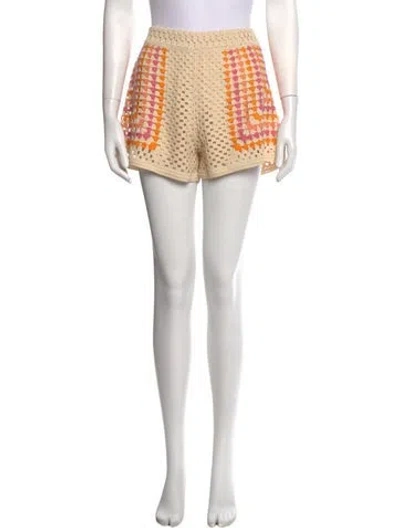 Pre-owned Sandro Patterned Mini Shorts In Neutrals