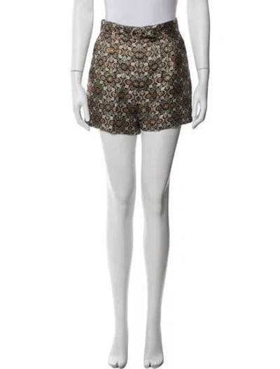 Pre-owned Sandro Patterned Mini Shorts In White