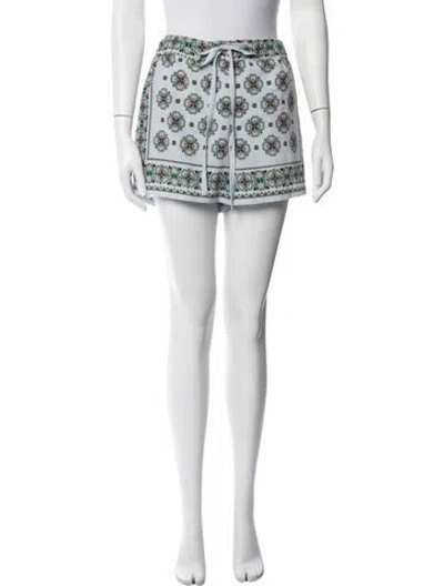 Pre-owned Sandro Patterned Mini Shorts In White