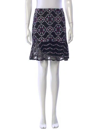 Pre-owned Sandro Patterned Mini Skirt In Black
