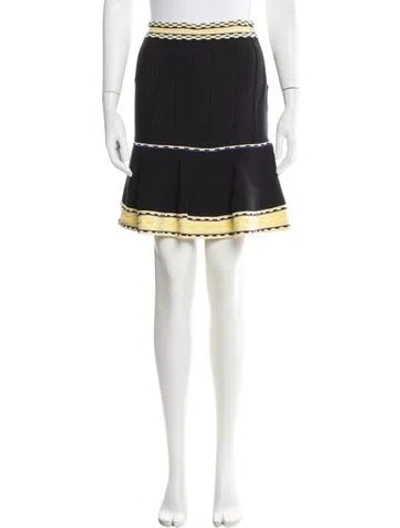 Pre-owned Sandro Patterned Mini Skirt In Black