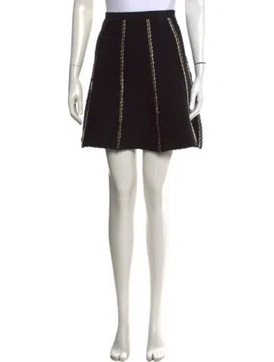 Pre-owned Sandro Patterned Mini Skirt In Black