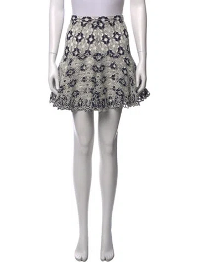 Pre-owned Sandro Patterned Mini Skirt In Blue