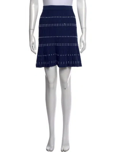 Pre-owned Sandro Patterned Mini Skirt In Blue