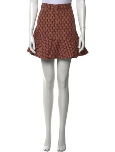 Pre-owned Sandro Patterned Mini Skirt In Brown
