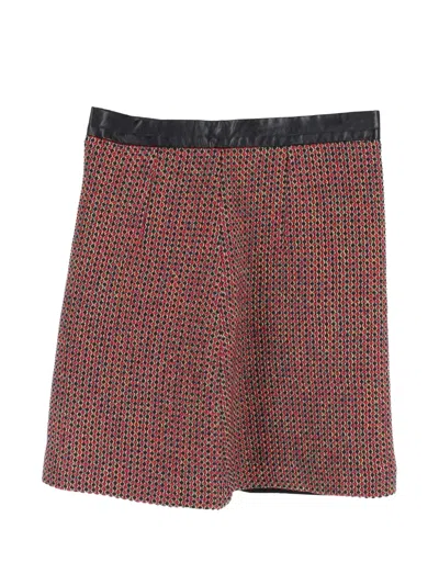 Pre-owned Sandro Patterned Mini Skirt In Red