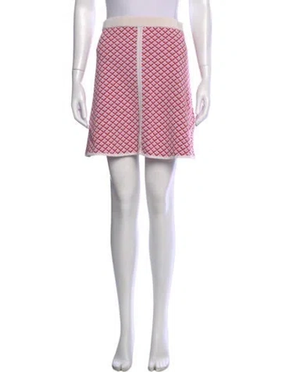Pre-owned Sandro Patterned Mini Skirt In Red