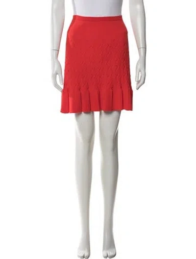 Pre-owned Sandro Patterned Mini Skirt In Red