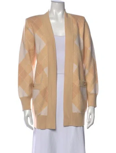Pre-owned Sandro Patterned Open Front Sweater W/ Tags In Neutral