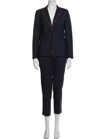 Pre-owned Sandro Patterned Pantsuit In Blue