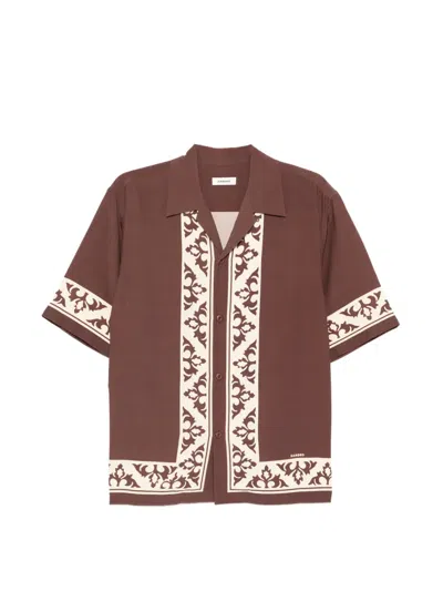 Sandro Patterned Shirt In Brown