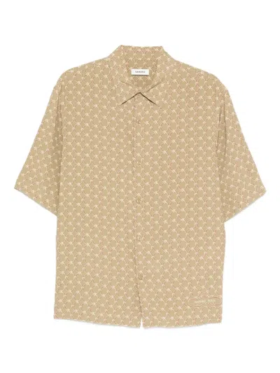 Sandro Patterned Shirt In Neutral