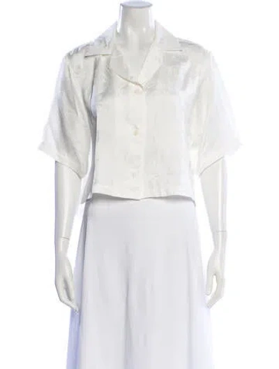 Pre-owned Sandro Patterned Short Sleeve Blouse W/ Tags In Neutral