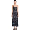 Sandro Patterned Silk Maxi Dress In Black