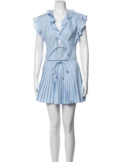 Pre-owned Sandro Patterned Skirt Set In Blue