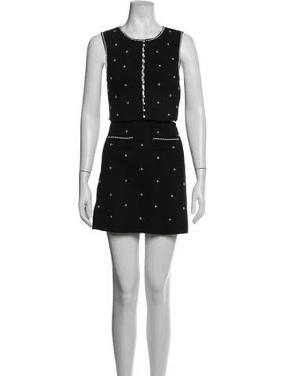 Pre-owned Sandro Patterned Skirt Set In White