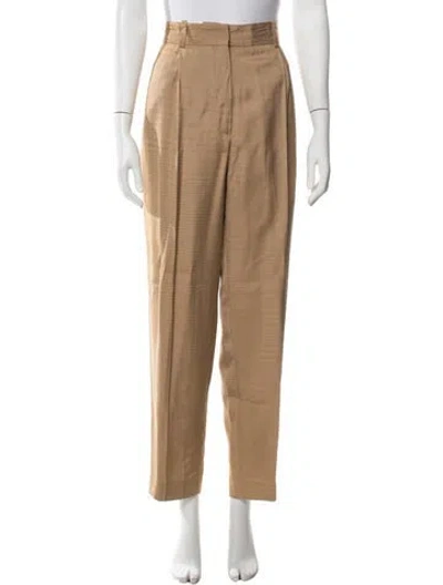 Pre-owned Sandro Patterned Straight Leg Pants In Neutrals