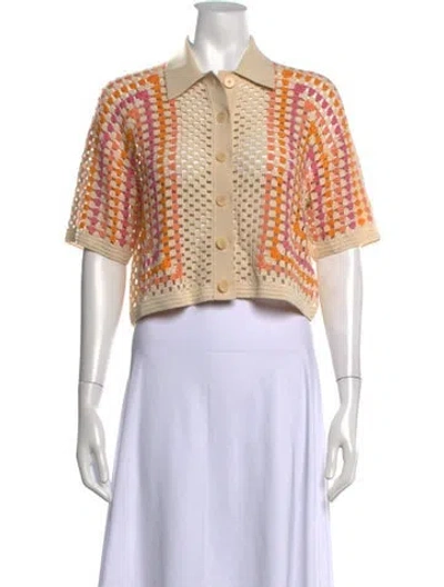 Pre-owned Sandro Patterned Sweater In Neutrals