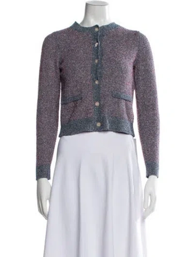 Pre-owned Sandro Patterned Sweater In Purple