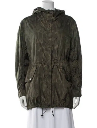 Pre-owned Sandro Patterned Utility Jacket In Green