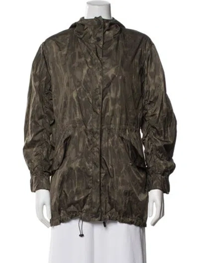 Pre-owned Sandro Patterned Utility Jacket In Green