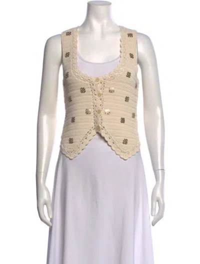 Pre-owned Sandro Patterned Vest In Neutrals