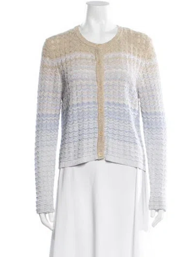 Pre-owned Sandro Patterned V-neck Sweater In White