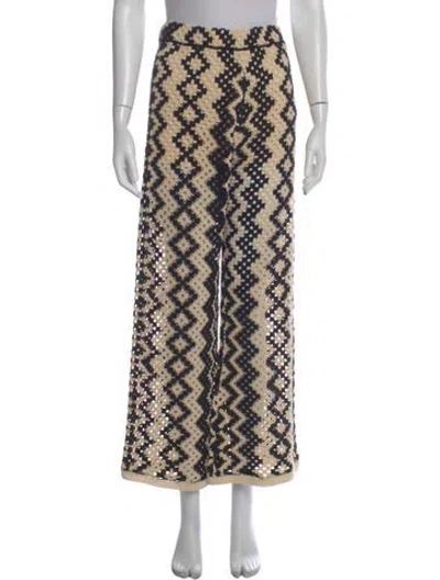 Pre-owned Sandro Patterned Wide Leg Pants